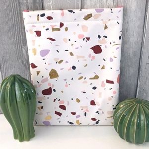 Indigo terrazzo pouch